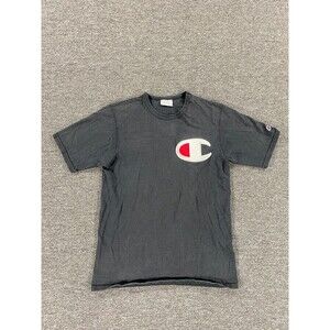 VINTAGE Champion Shirt Mens Medium Black Short Sleeve Crew Tee Streetwear Adult